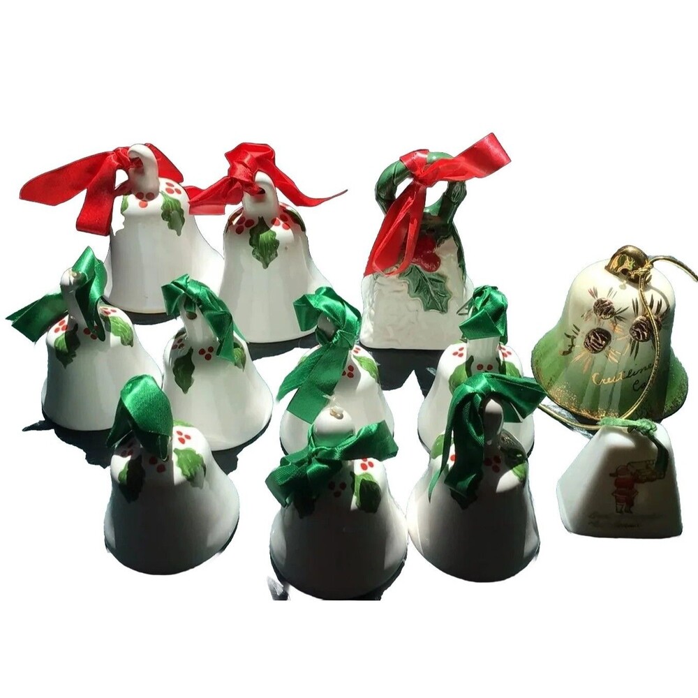 Vintage ceramic christmas Ornament Bells